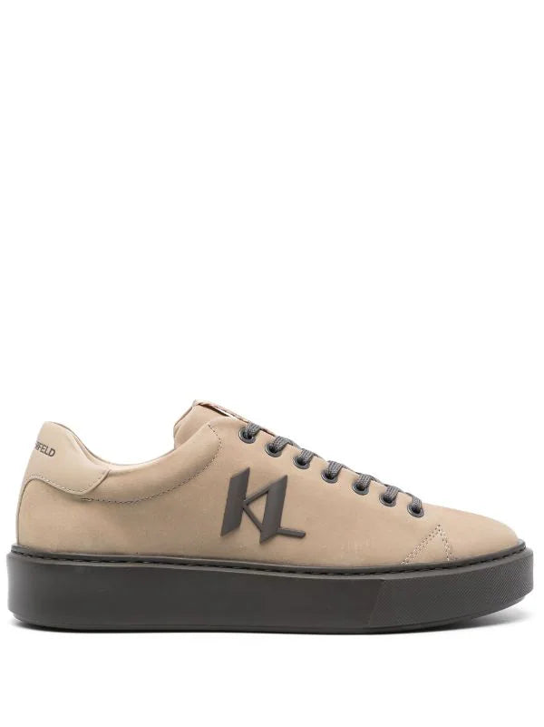 two-tone faux-leather sneakers