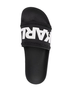 Karl Lagerfeld logo slip-on slides