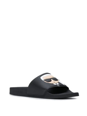 Karl Lagerfeld logo slip-on slides