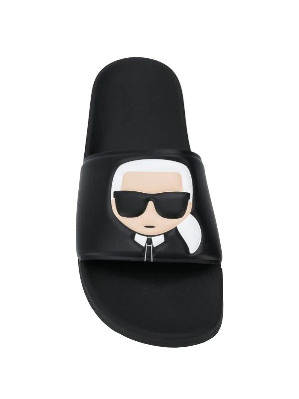 Karl Lagerfeld logo slip-on slides